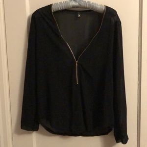 Long sleeve sheer top